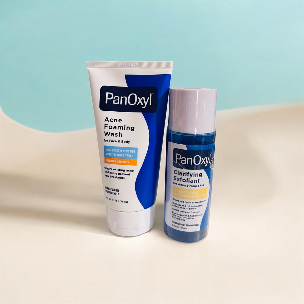 PanOxyl Cleanse & Exfoliate Duo – 10% Benzoyl Peroxide Wash + 2% Salicylic Acid
