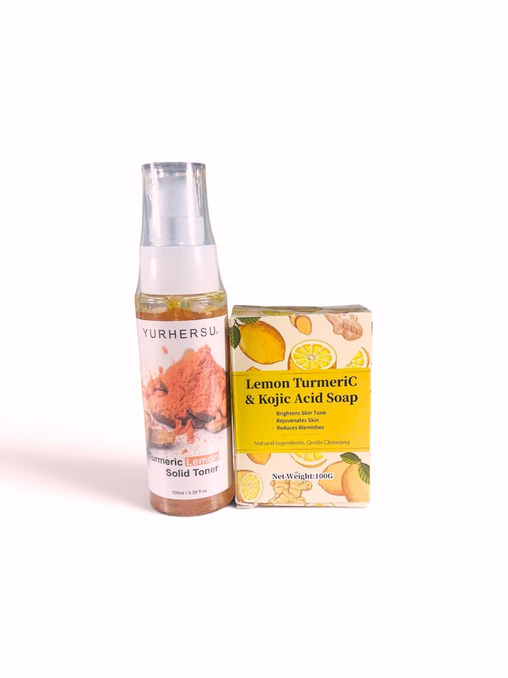 Lemon Turmeric & Kojic Acid Brightening Set – Toner for Clear and Soap Bar (2x)
