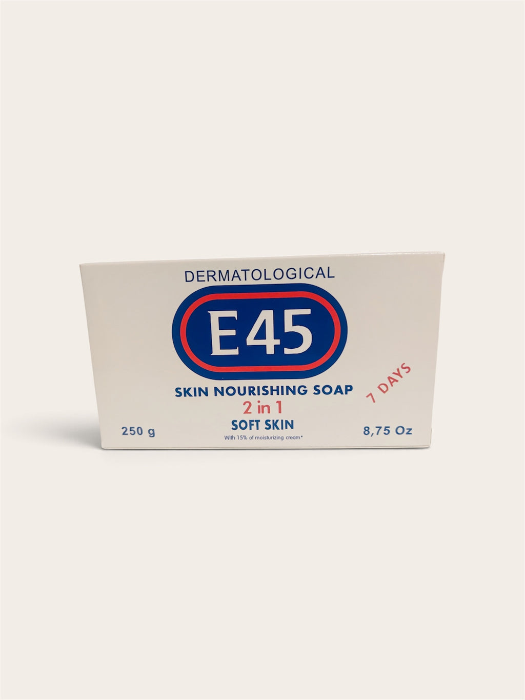 E45 Dermatological Skin Nourishing Soap 2 in 1 – Soft Skin Formula with 15% Moisturizing Cream, 250g