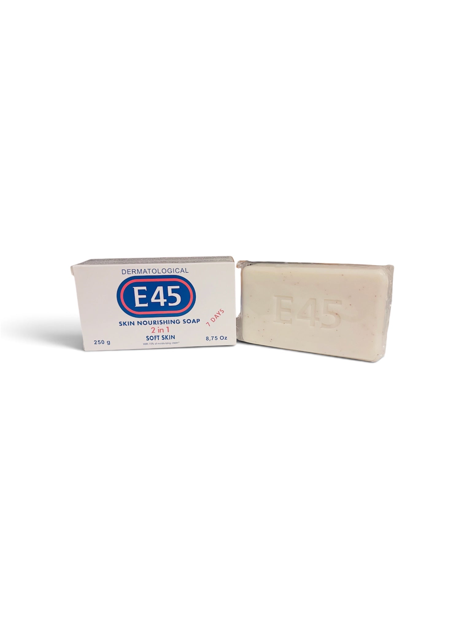 E45 Dermatological Skin Nourishing Soap 2 in 1 – Soft Skin Formula with 15% Moisturizing Cream, 250g