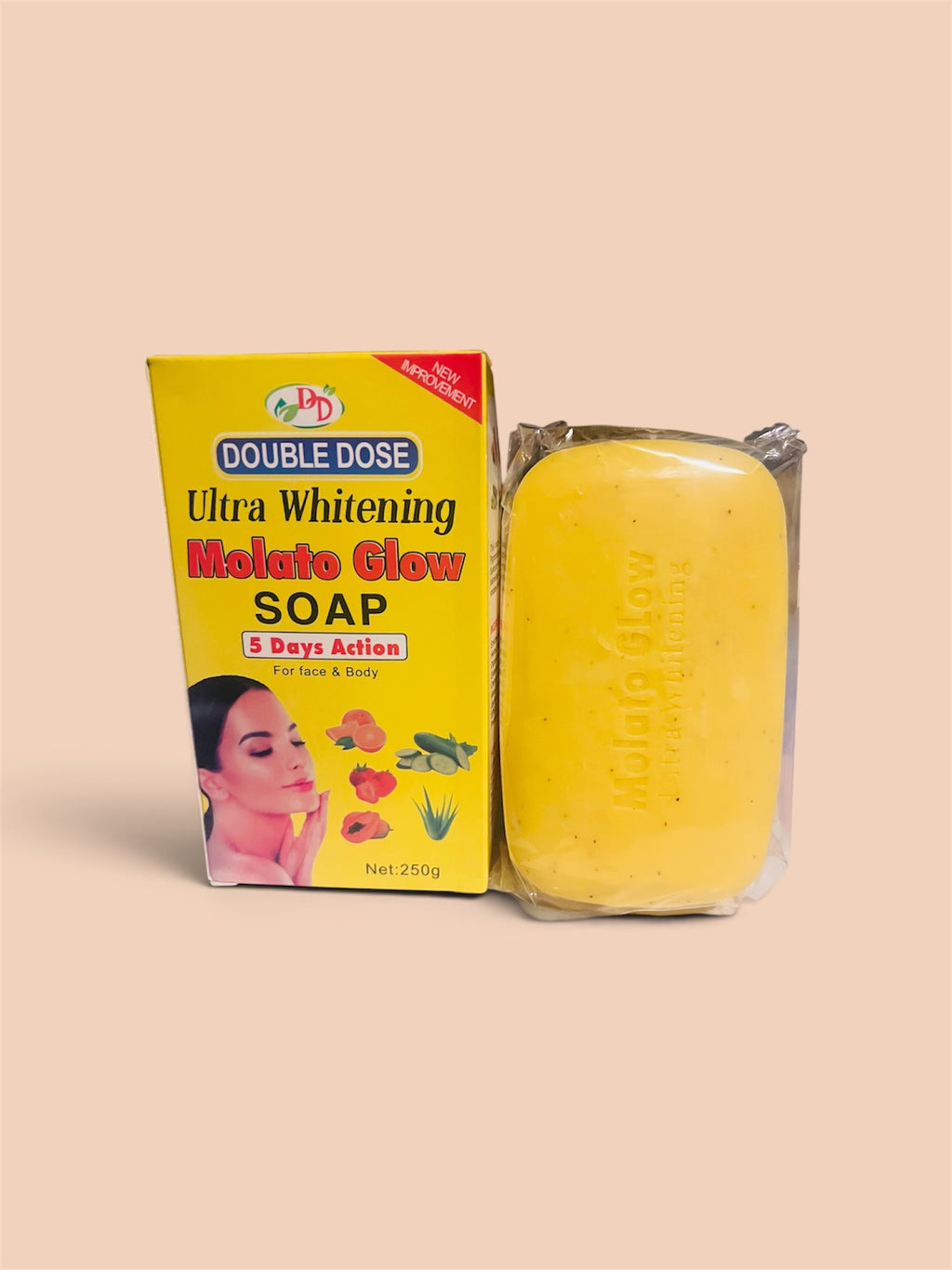 Double Dose Molato Glow Soap – 5 Days Action Fruit Glow Soap for Face & Body, 250g