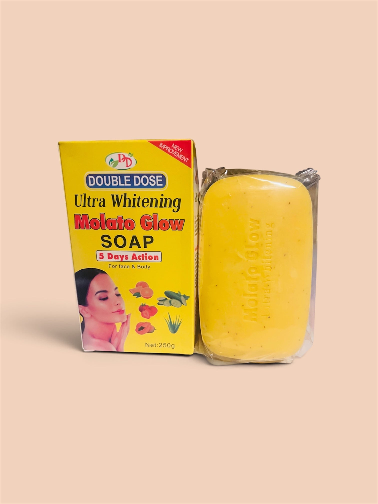 Double Dose Molato Glow Soap – 5 Days Action Fruit Glow Soap for Face & Body, 250g
