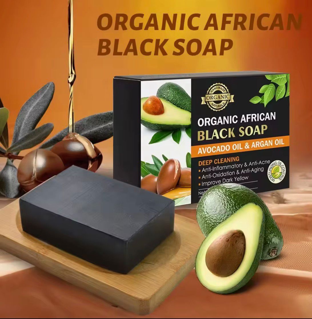 Organic African (Avocado & Argan Oil) Whitening Moroccan Black Soap