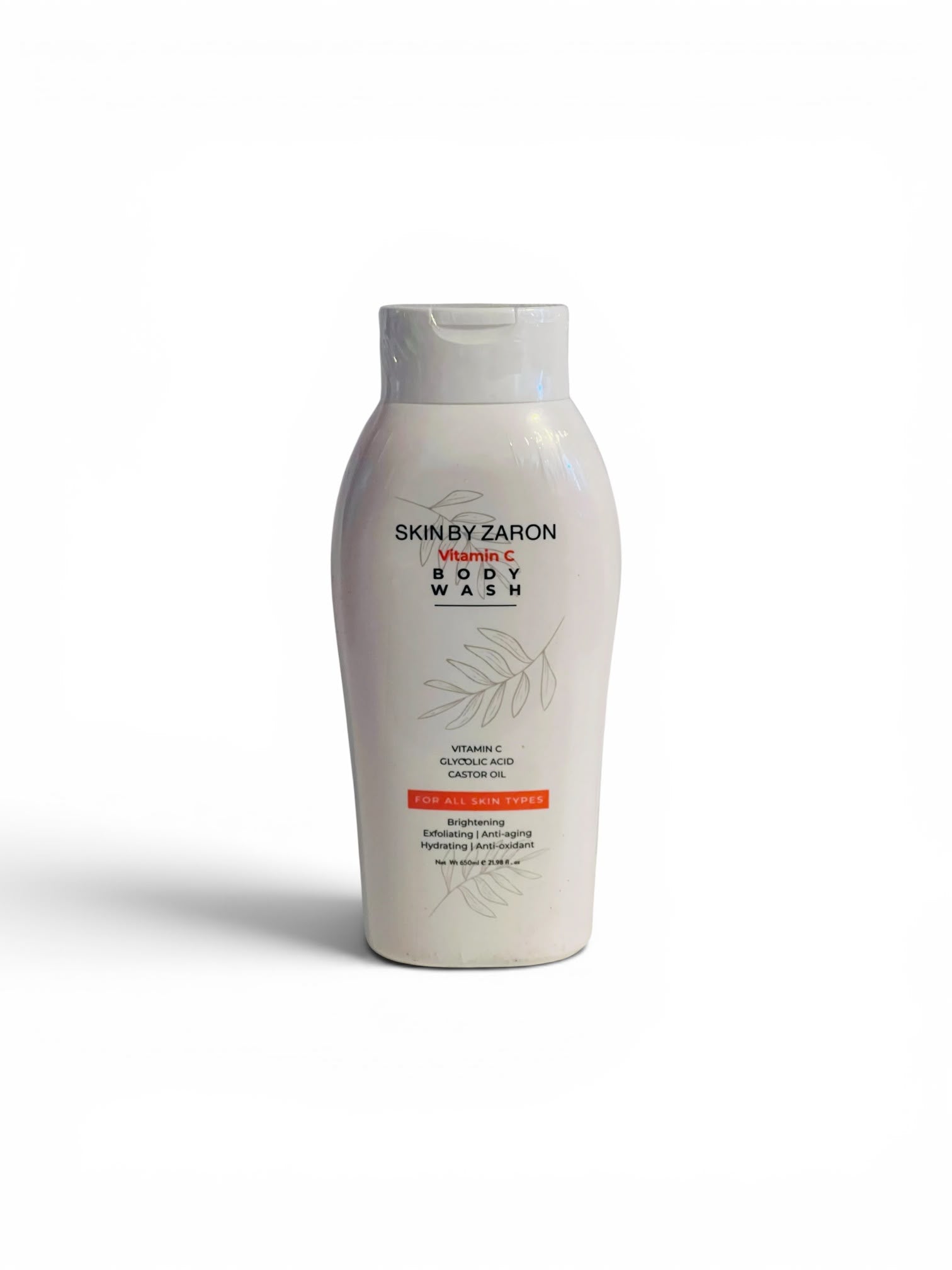 Skin By Zaron Vitamin C Body Wash (650ml) – Brightening & Exfoliating Glow Cleanser