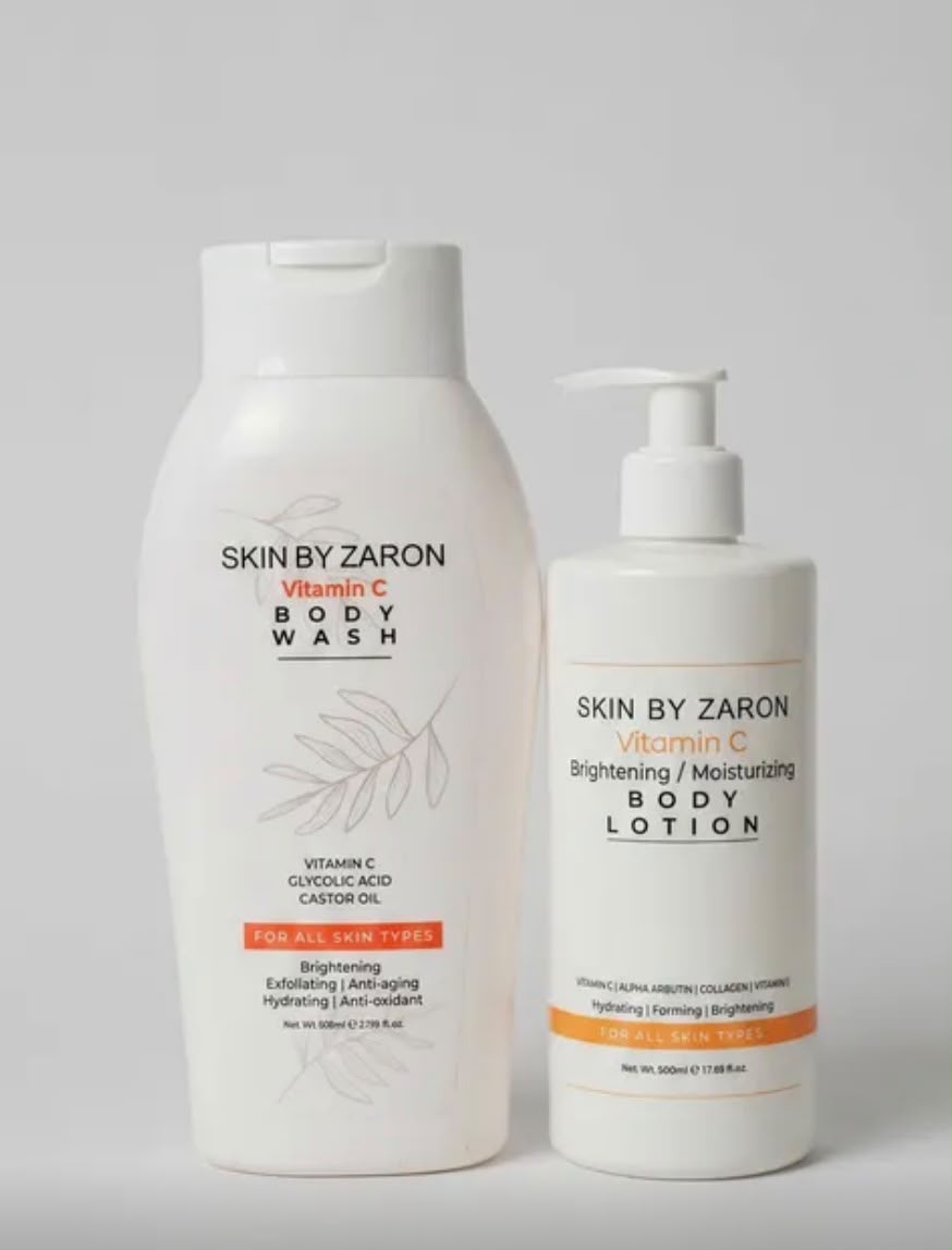 Skin By Zaron Vitamin C Brightening Set – Body Wash & Moisturizing Lotion Duo