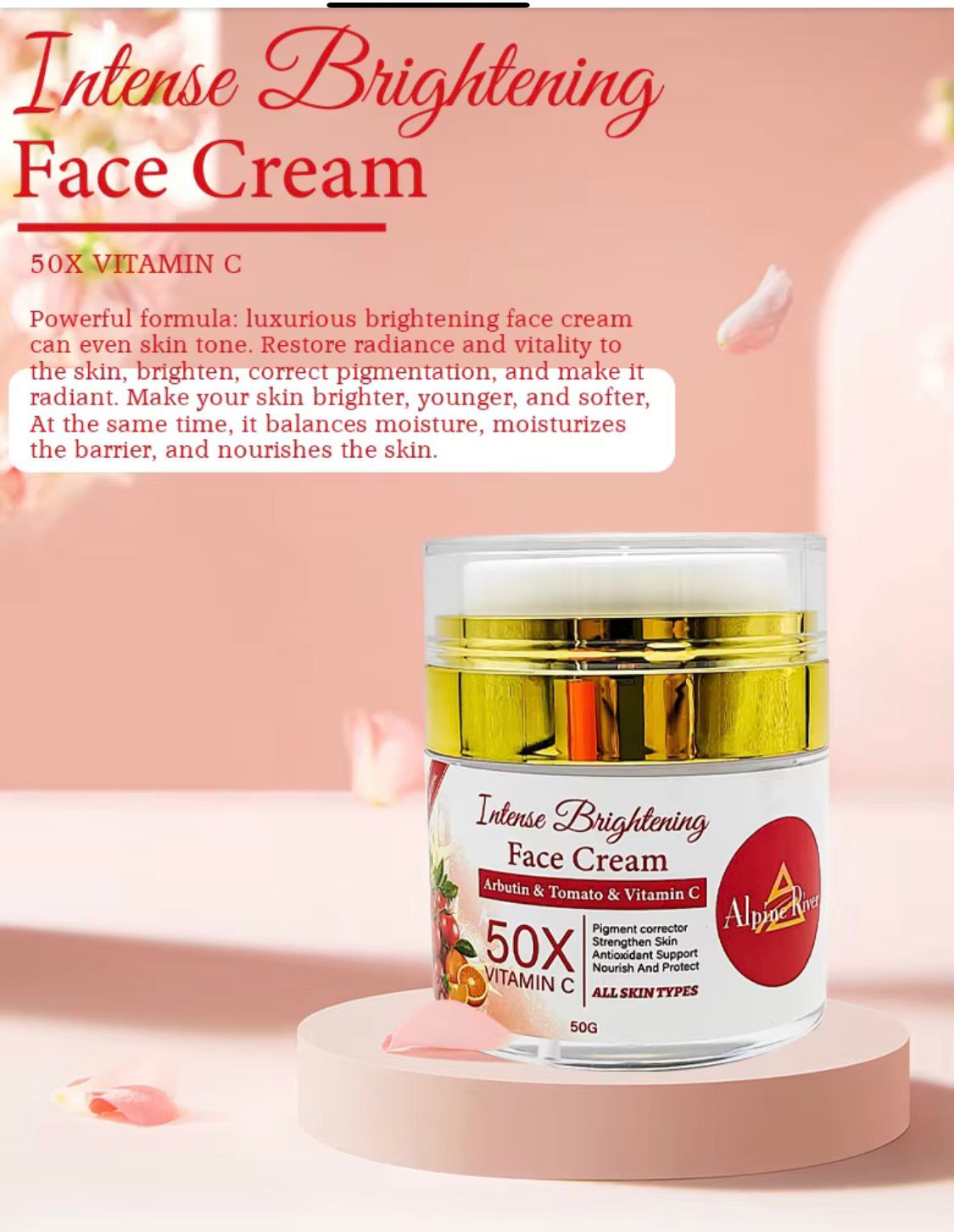 Intense Brightening 50X Vitamin C Face & Body Set – Soap, Serum & Cream for Radiant Skin