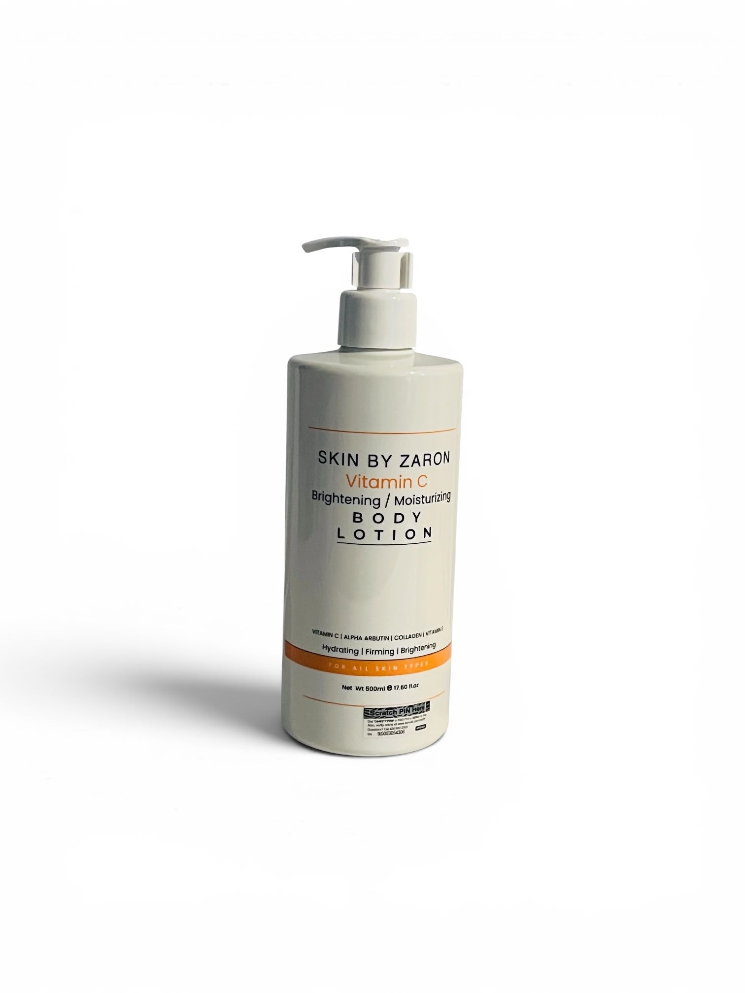 Skin By Zaron Vitamin C Brightening & Moisturizing Body Lotion (500ml) – Glow & Even Tone Formula