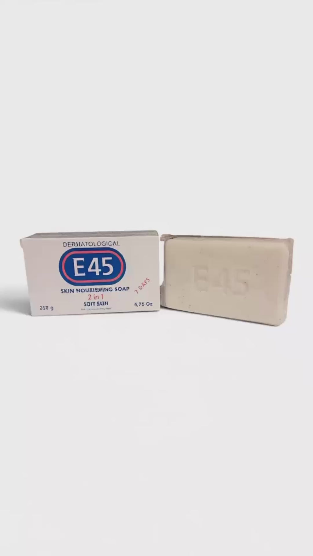 E45 Dermatological Skin Nourishing Soap 2 in 1 – Soft Skin Formula with 15% Moisturizing Cream, 250g