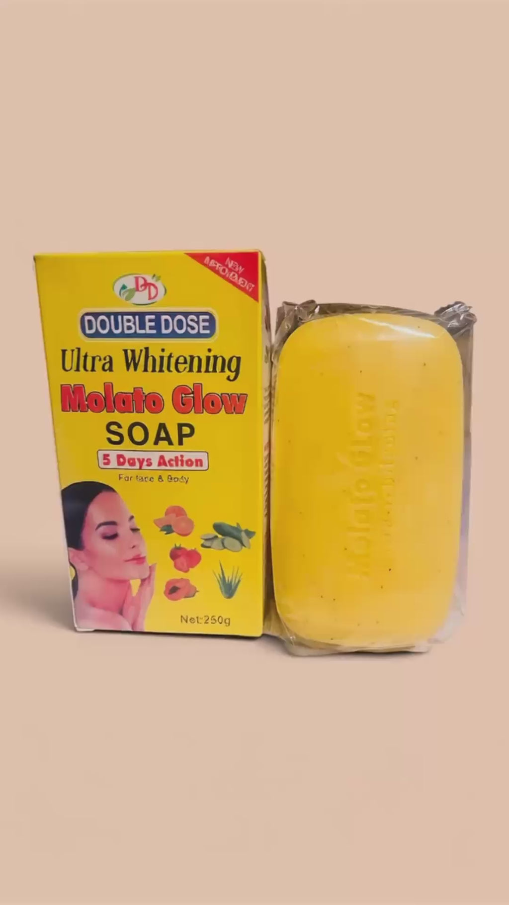 Double Dose Molato Glow Soap – 5 Days Action Fruit Glow Soap for Face & Body, 250g